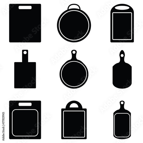 kitchen cutting icon set