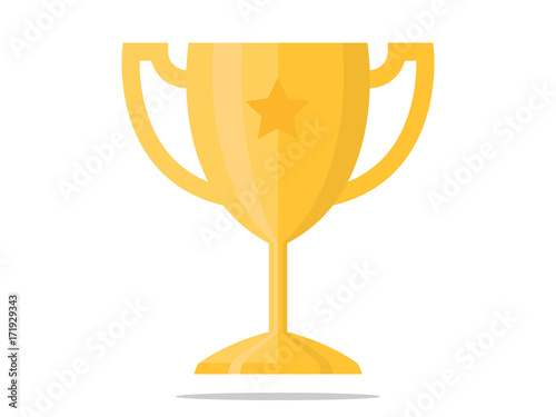 Trophy Cup Flat Vector