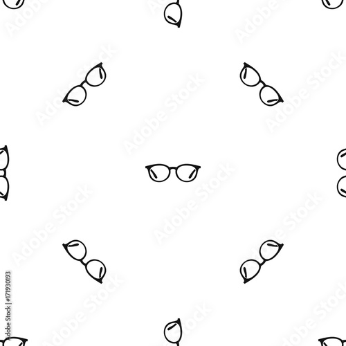Glasses pattern seamless black