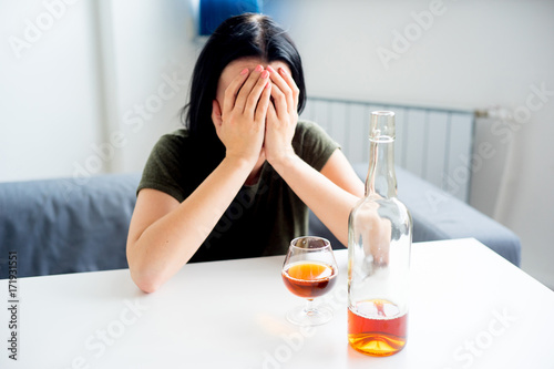 Alcohol addicted woman