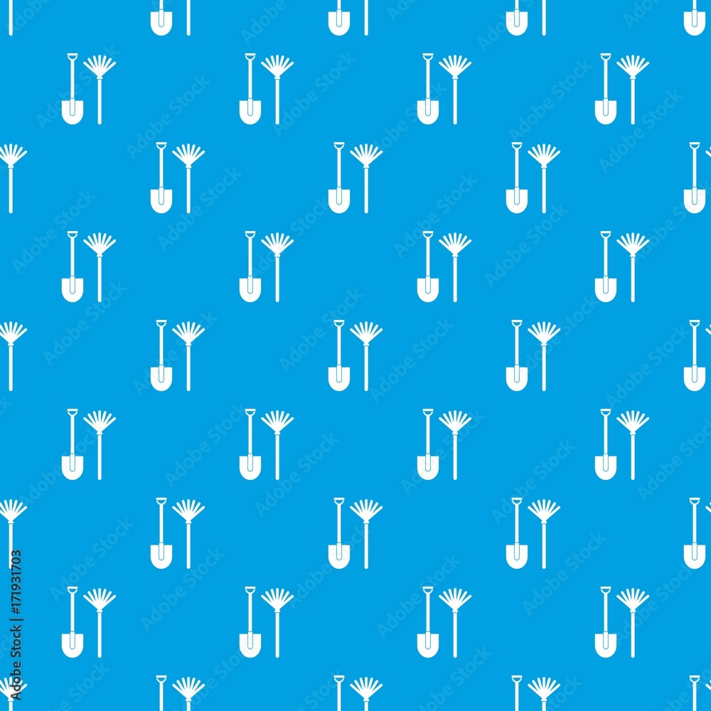 Rake and shovel pattern seamless blue Rake and shovel pattern seamless blue