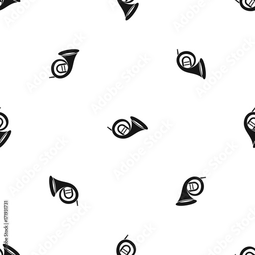French horn pattern seamless black