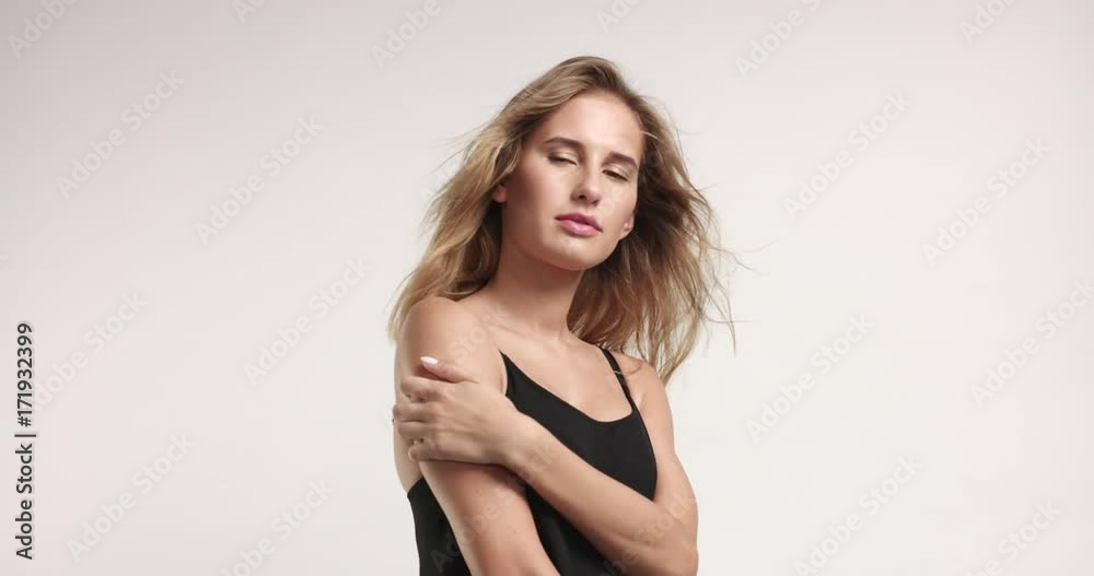 Beautiful blonde in black camisole video Beautiful blonde in black camisole video