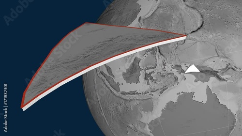 Maoke tectonic plate. Elevation photo