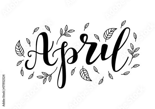 Cute brush calligraphy of month of the year