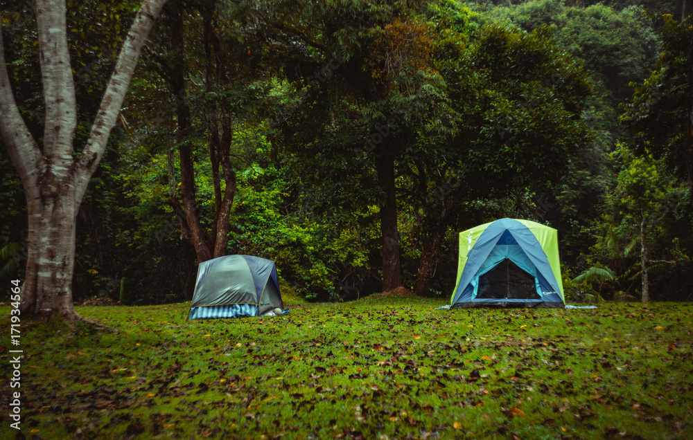 Autumn camping tent