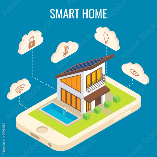 Vector smart home concept isometric illustration