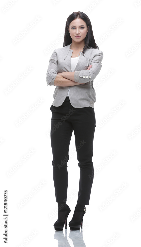 Portrait in full growth of a modern young woman. Concept of profession and career. Portrait in full growth of a modern young woman. Concept of profession and career.
