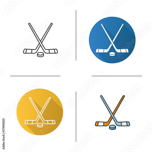 Ice hockey equipment icon