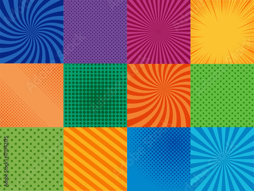 Comic book pages set