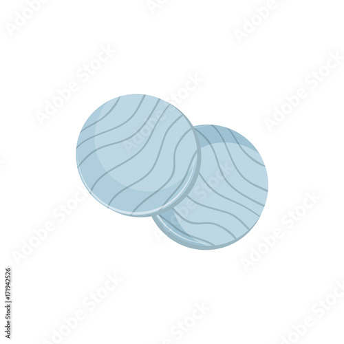 Cartoon flat design cotton pads icon. Vector hygiene and woman make up remover illustration.