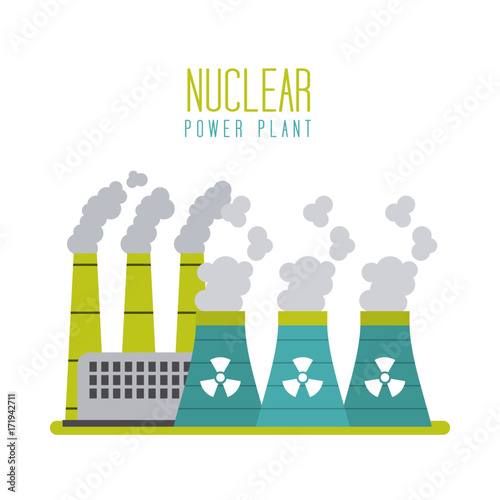 nuclear power plant energy station generation vector illustration