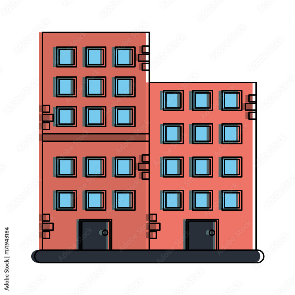 old brick building icon image vector illustration design