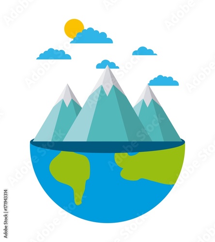 planet earth ecology and environment flat vector illustration