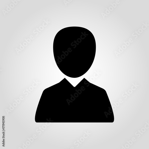 Person headshot icon. Identification icon. Photograph or man icon. Male selfie portrait picture. Male user account or user profile flat icon for apps and websites..