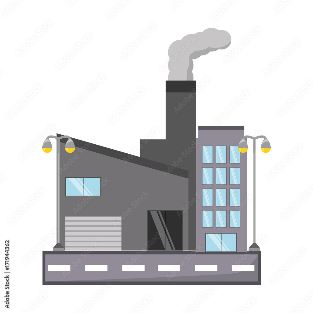 road with industrial building icon over white background colorful design vector illustration road with industrial building icon over white background colorful design vector illustration