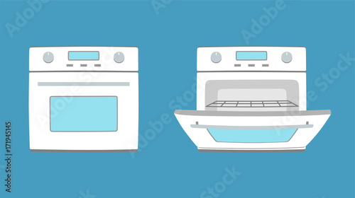 Kitchen appliance oven illustration. Oven in flat style. Vector illustration.