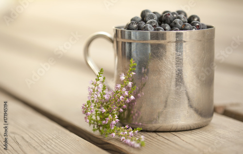 mug filled with bilberry