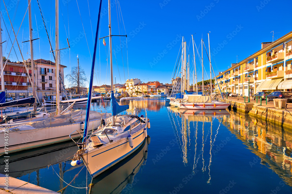 Town of Grado colorful waterfront and harbor view