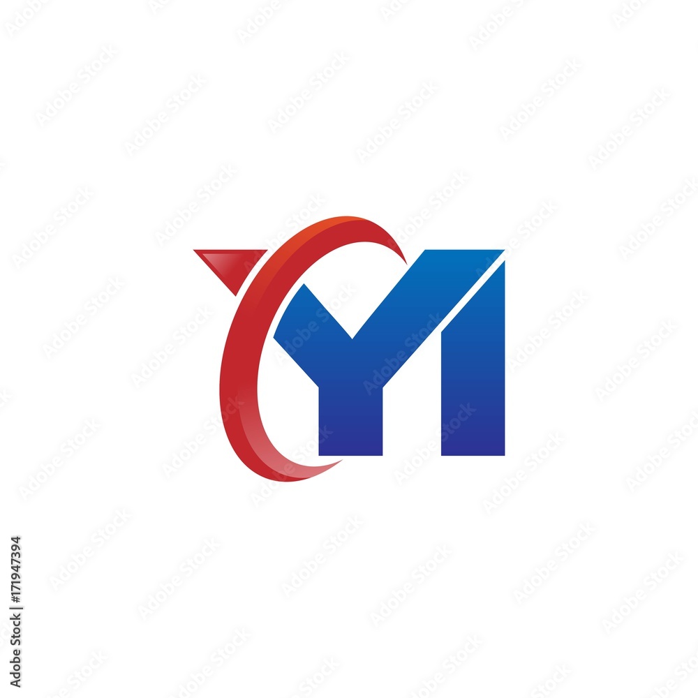 modern vector initial letters logo swoosh yi red blue modern vector initial letters logo swoosh yi red blue