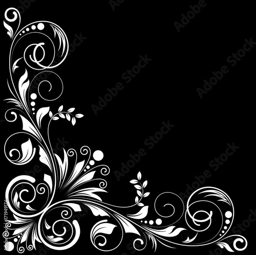 Retro Floral Design Corner - vector clip-art illustration