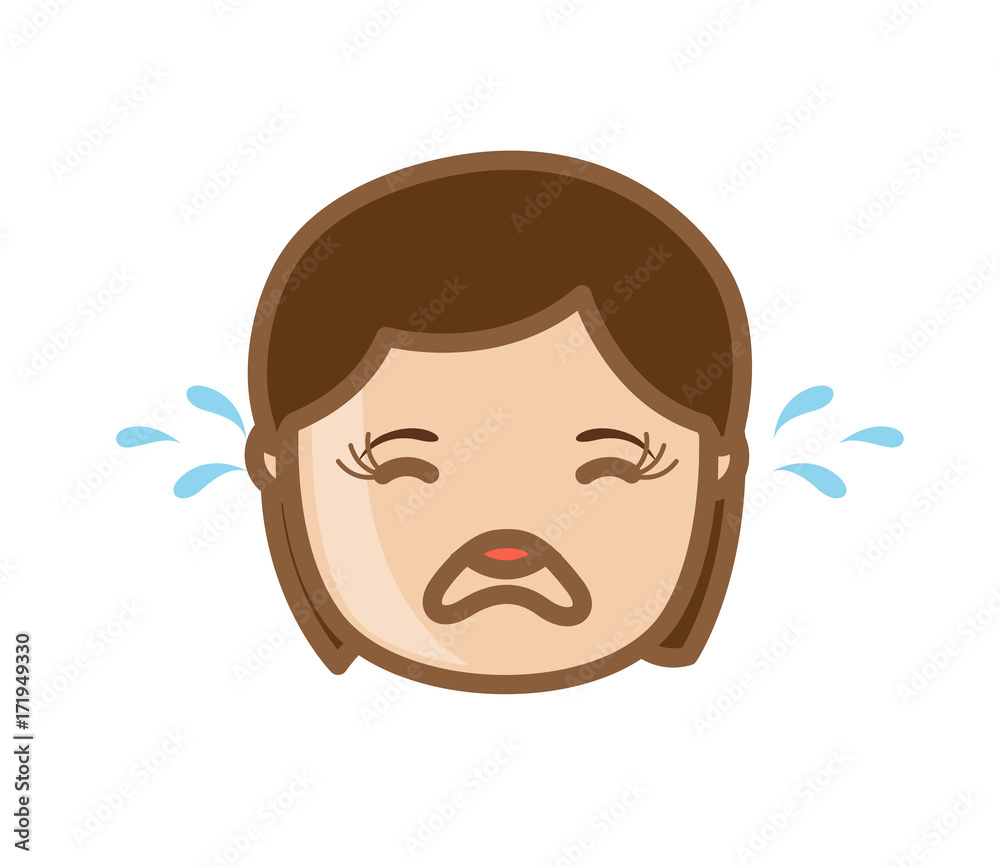 Crying Girl Face - vector clip-art illustration Crying Girl Face - vector clip-art illustration