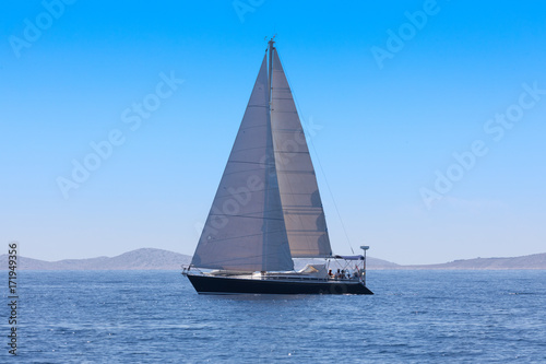 romantic sailing, isolated yacht