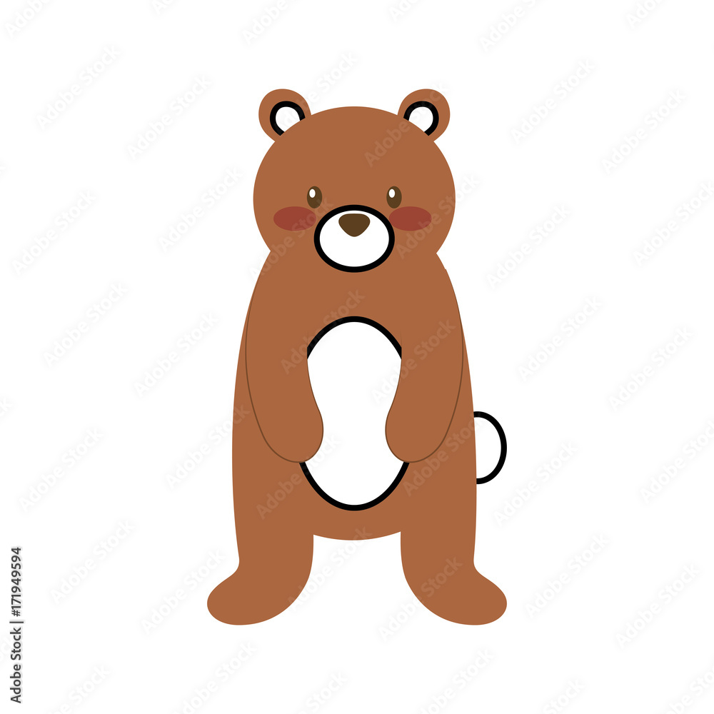 Obraz premium forest bear animal predator wild mammal vector illustration