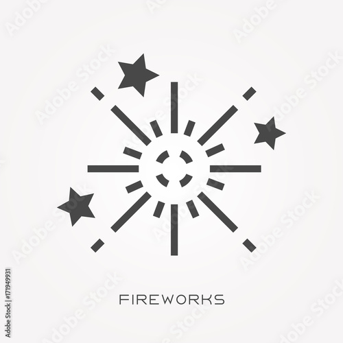 Silhouette icon fireworks