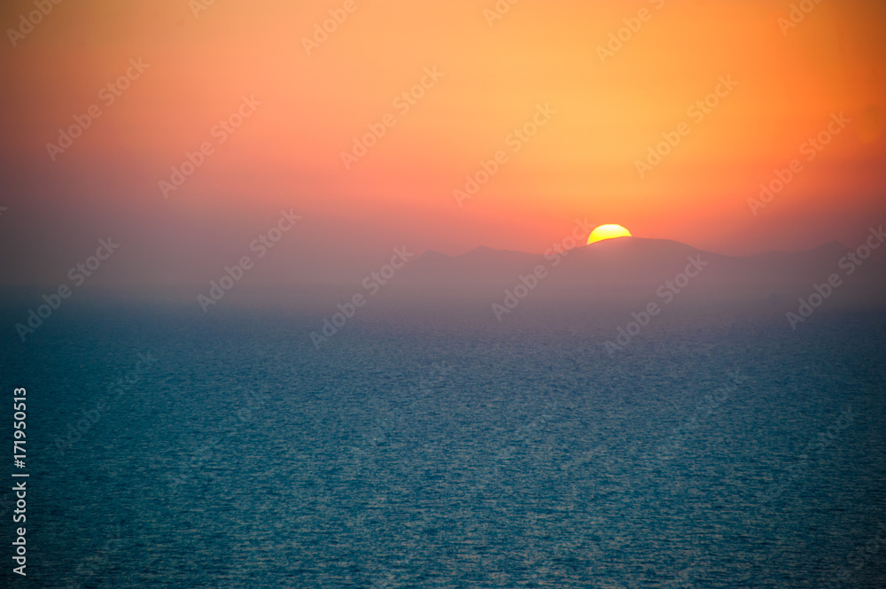 The famous sunset in Santorini
