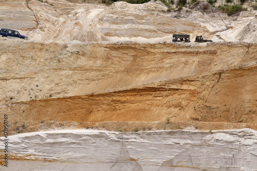 Exciting off road drivig in a sand winning pit photo