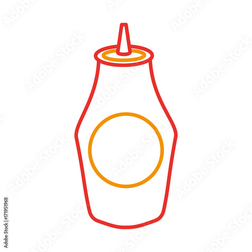 bottle of ketchup sauce ingredient fast food vector illustration