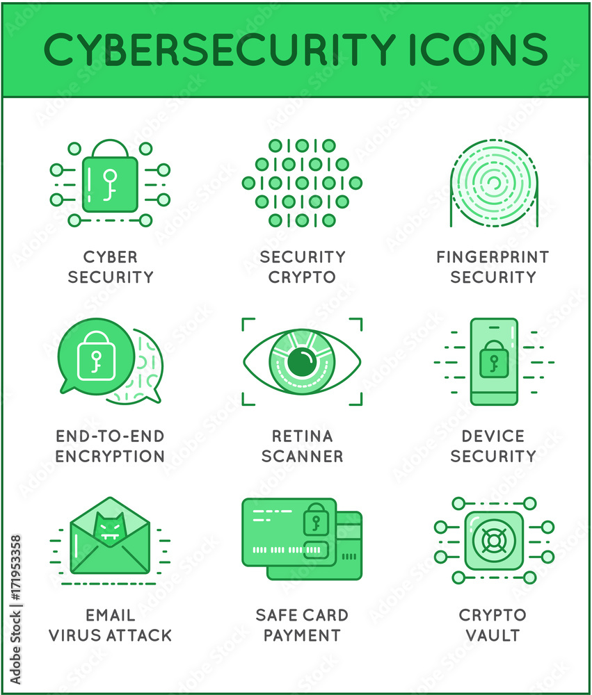 Cyber Security Thin Line icons set. Computer network protection. High Quality Premium outline symbol collection. Stroke vector logo concept.Cybersecurity. Cyber Security Thin Line icons set. Computer network protection. High Quality Premium outline symbol collection. Stroke vector logo concept.Cybersecurity.