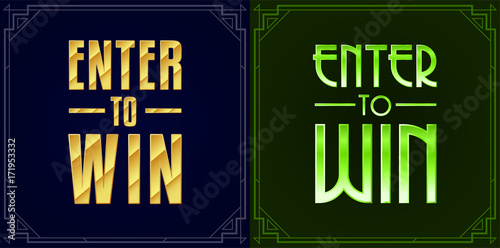 Set of Enter to Win Sweepstakes Vector Signs