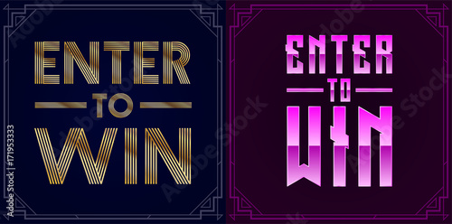 Set of Enter to Win Sweepstakes Vector Signs