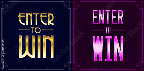 Set of Enter to Win Sweepstakes Vector Signs