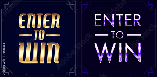 Set of Enter to Win Sweepstakes Vector Signs