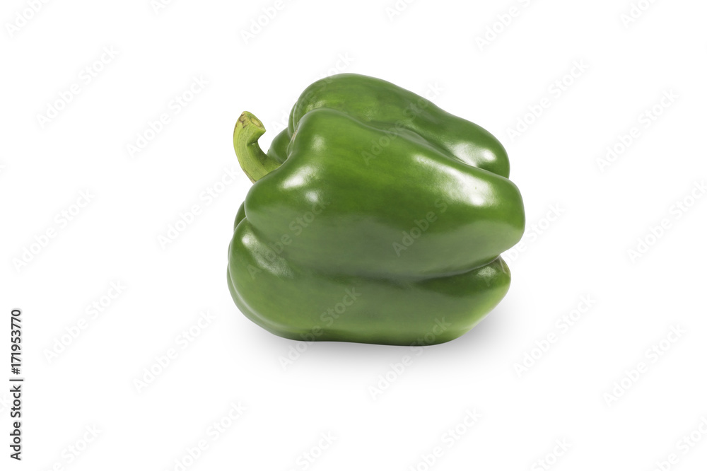 Green bell peppers Split white background Green bell peppers Split white background