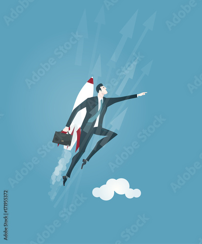 Super Businessman. Winning, transformation and risk concept business illustration