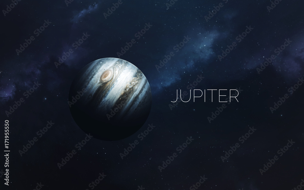 Jupiter. Science fiction space wallpaper, incredibly beautiful planets, galaxies, dark and cold beauty of endless universe. Elements of this image furnished by NASA