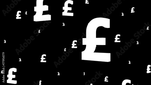 Pound sign falling, loop, 3D animation
