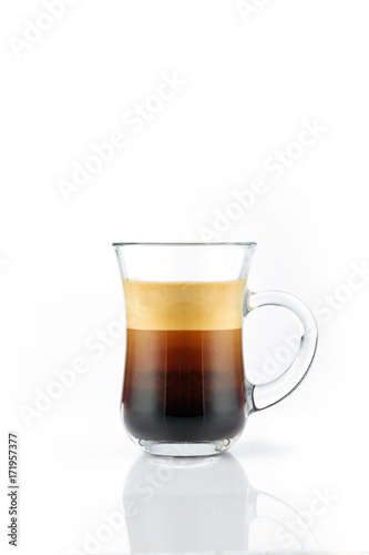 Black coffee in a glass