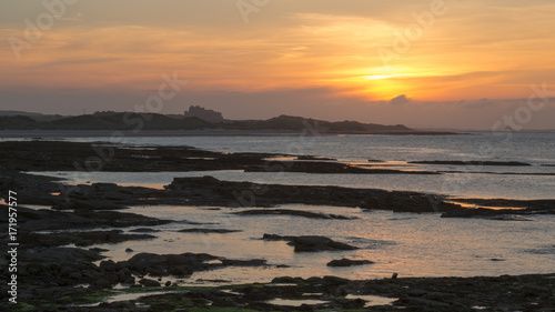 Evening coastal lanscape view