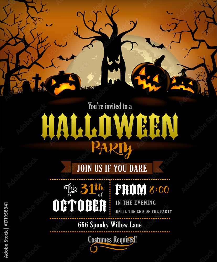 Halloween silhouette invitation