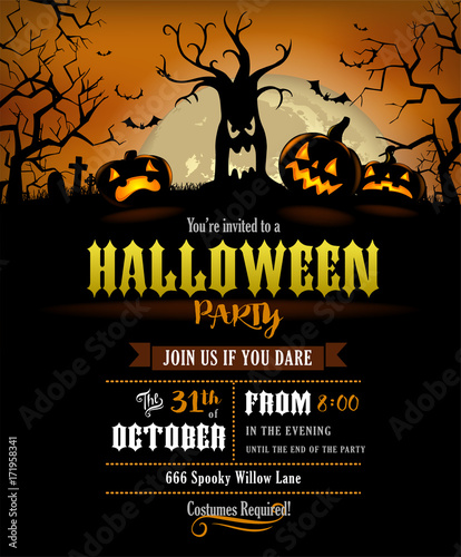 Halloween silhouette invitation