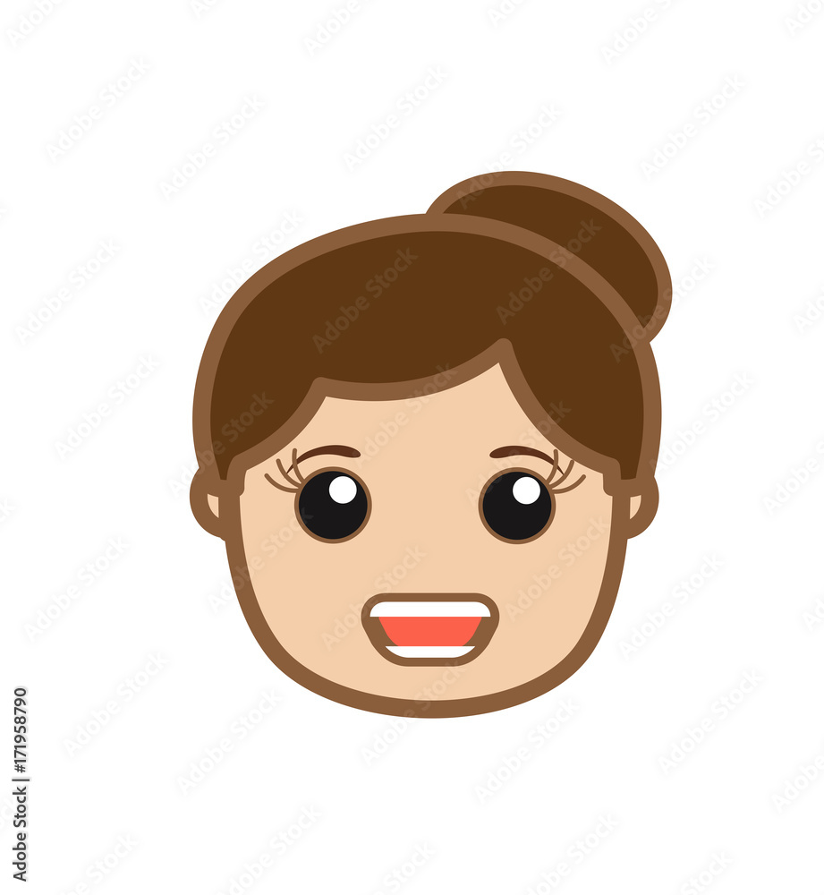 Laughing Indian Cartoon Woman Face