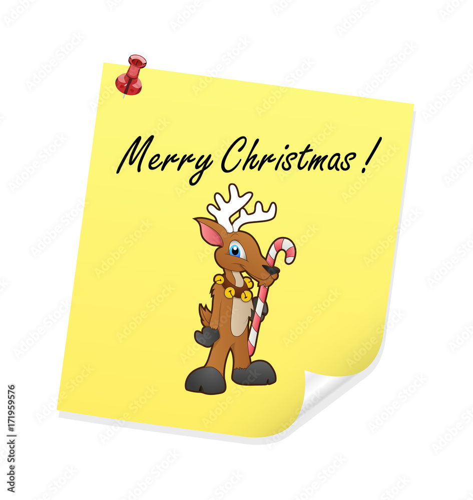 Fototapeta premium Christmas Reindeer Character - clip-art vector illustration