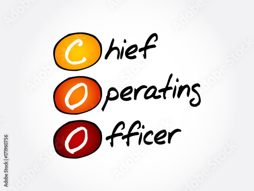 COO - Chief Operating Officer, acronym business concept background