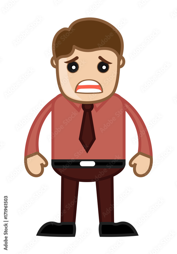Frightened Businessman Character - clip-art vector illustration Frightened Businessman Character - clip-art vector illustration