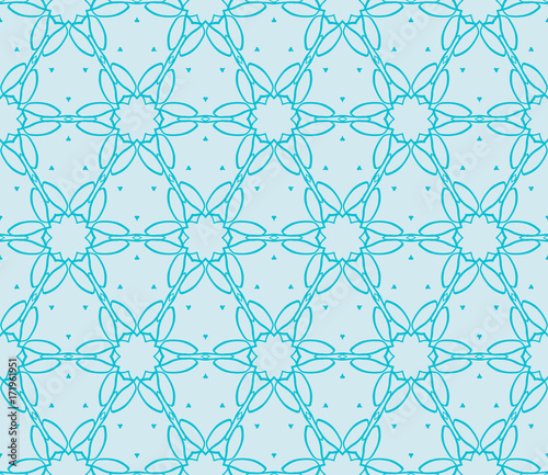 Ornamental seamless lace pattern in geometric style. Floral ornament. vector illustration. For design cloth, paper, print, textile. blue ocean water color